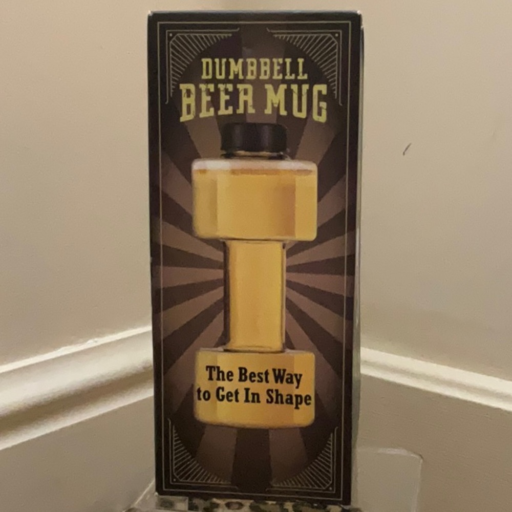 DUMBBELL BEER MUG Smart Planet Novelty Gift dumbbell shaped plastic beer Mug